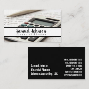 Professional Stylish Financial Planner Accountant Business Card