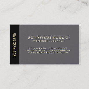 Professional Stylish Gold Script Plain Luxury Chic Business Card