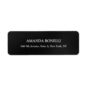 Professional Stylish Grey Plain Elegant Modern Return Address Label