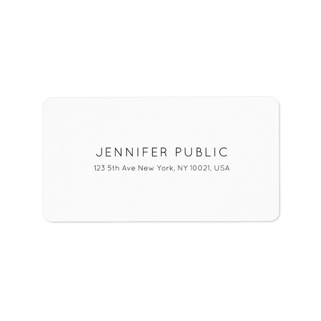 Professional Stylish Minimalist White Plain Modern Label (Front)
