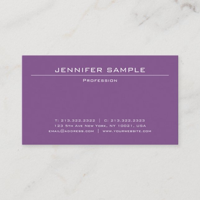 Professional Stylish Minimalistic Plain Modern Business Card (Front)