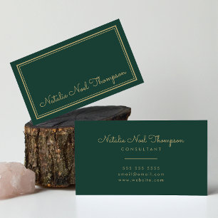 Professional Stylish Monogram Script Name Gold Business Card
