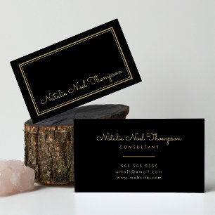 Professional Stylish Monogram Script Name Gold Business Card