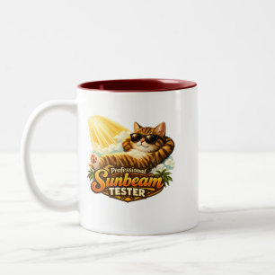 Professional Sunbeam Tester Funny Cat Two Two-Tone Coffee Mug