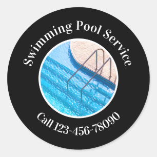Professional Swimming Pool Promotional  Classic Round Sticker