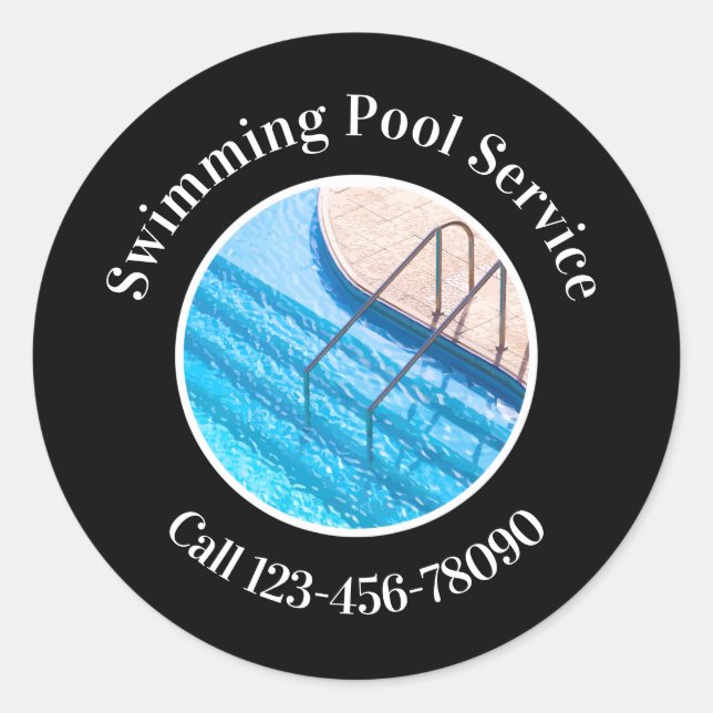 Professional Swimming Pool Promotional  Classic Round Sticker (Front)