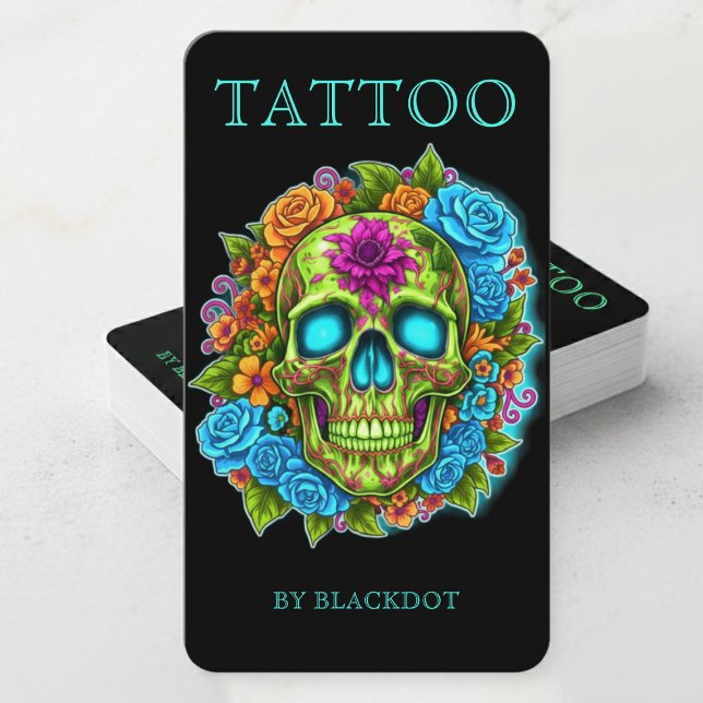 Professional Tattoo Artist Tattoo Shop Tattooists Business Card (Creator Uploaded)