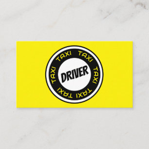Professional taxi driver cabdriver yellow taxi business card