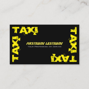 Professional taxi driver cabdriver yellow taxi business card