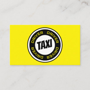 Professional taxi driver cabdriver yellow taxi business card