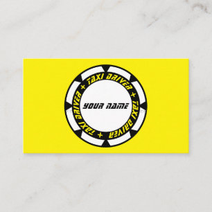 Professional taxi driver cabdriver yellow taxi business card