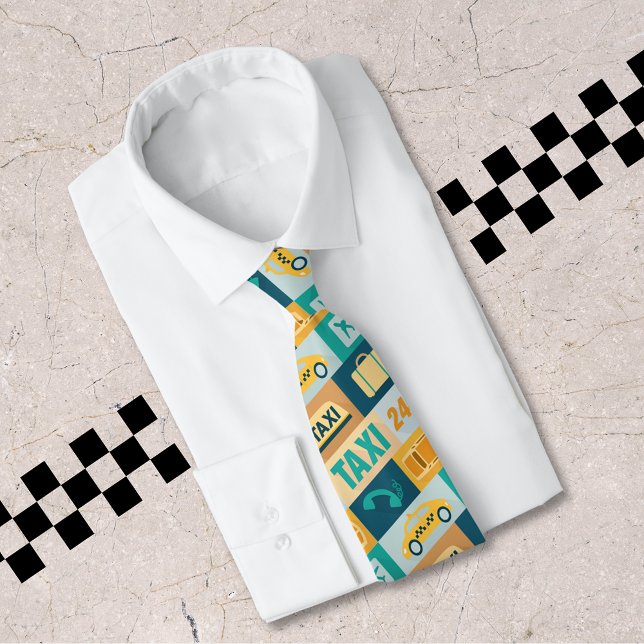 Professional Taxi Driver Iconic Designed Tie (Creator Uploaded)