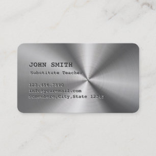 Professional Teacher Metallic Business Card