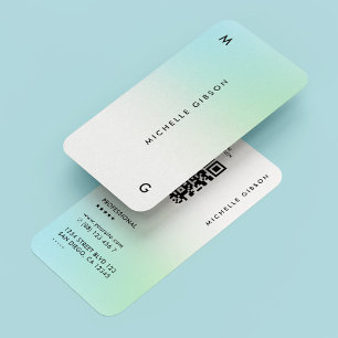 Professional Teal Ombre Minimal Simple Business Card