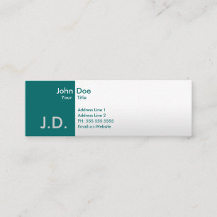 professional teals mini business card