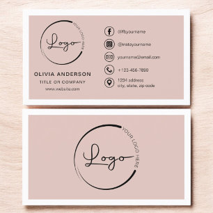 Professional Terracotta Business Logo Social Media Business Card