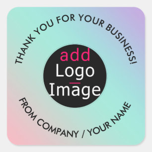 Professional Thank You Custom Chic Pastel Gradient Square Sticker
