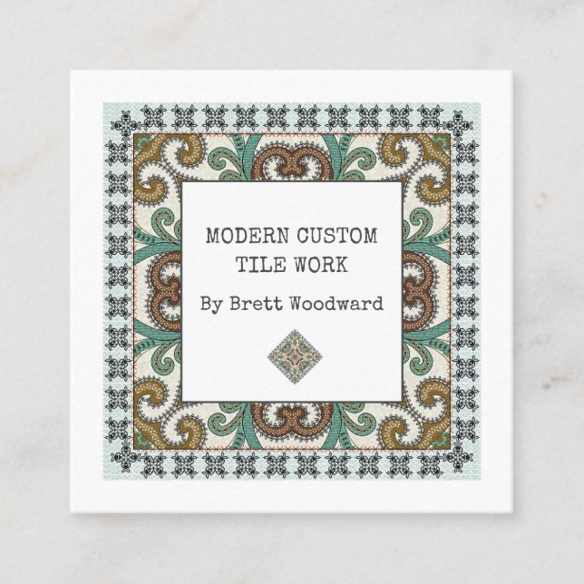 Professional Tiler Square Business Card (Front)