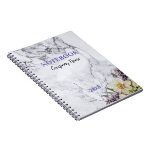 Professional Touch Name Customise White Marble Notebook