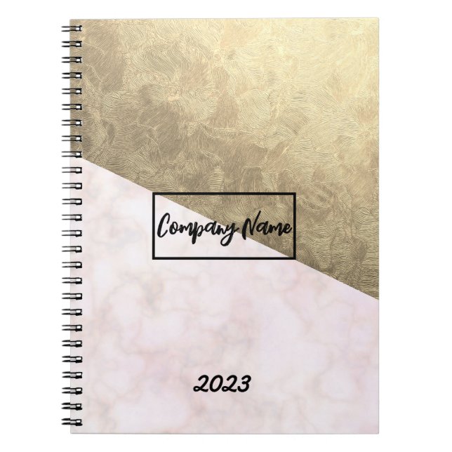 Professional Touch Name Customise White Marble Notebook (Front)