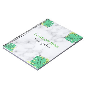 Professional Touch Name Customise White Marble Notebook