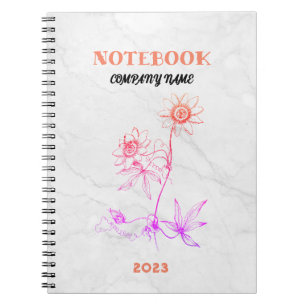 Professional Touch Name Customise White Marble Notebook