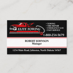 Professional Tow Truck Service Business Card