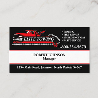 Professional Tow Truck Service Business Card