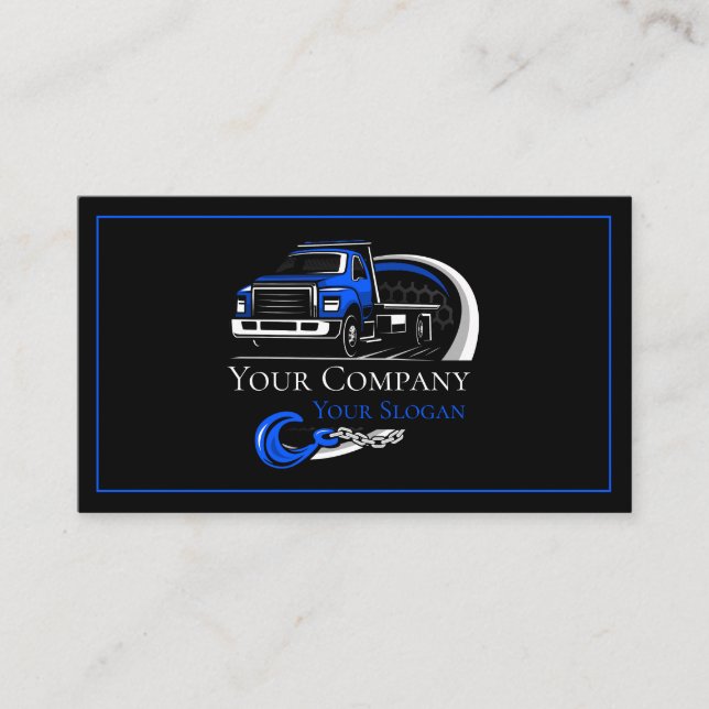 Professional Towing Company, Hauling Service Business Card (Front)
