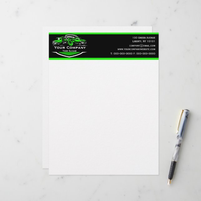Professional Towing Company, Hauling Service Custom Letterhead (Front/Back In Situ)