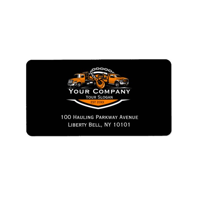 Professional Towing Company, Hauling Service  Label (Front)