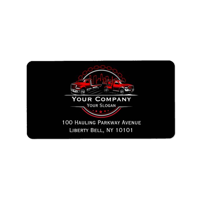 Professional Towing Company, Hauling Service Label (Front)