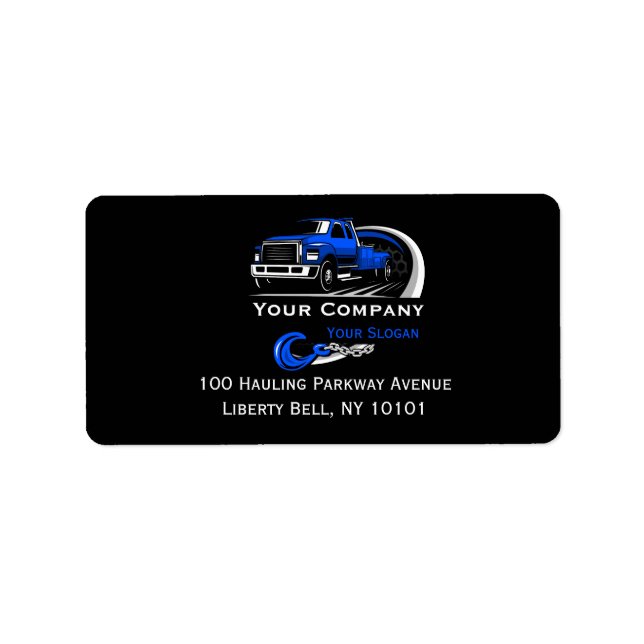 Professional Towing Company, Hauling Service Label (Front)