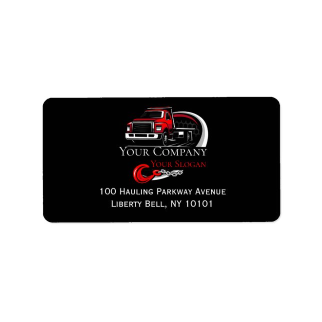 Professional Towing Company, Hauling Service Label (Front)