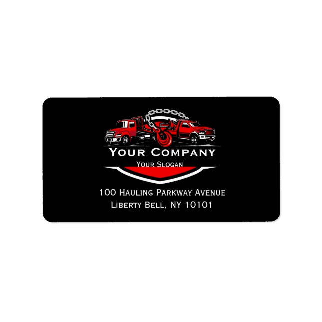 Professional Towing Company, Hauling Service Label (Front)
