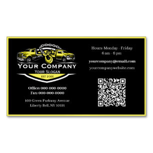 Professional Towing Company, Hauling Service Magnetic Business Card