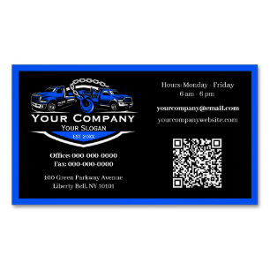 Professional Towing Company, Hauling Service Magnetic Business Card
