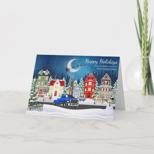 Professional Towing Hauling Company Holiday Card (Front)