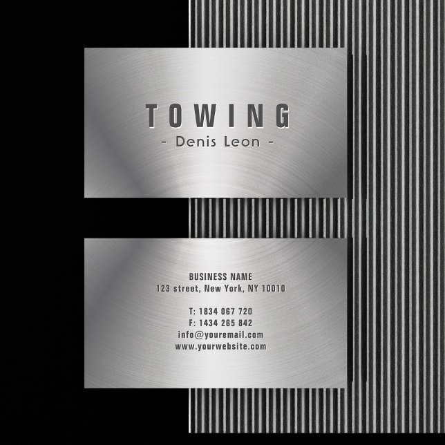 Professional Towing Service Stainless Steel  Business Card (Creator Uploaded)
