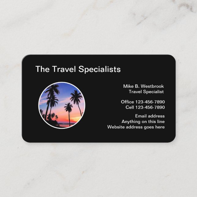 Professional Travel Specialist And Club Business Card (Front)