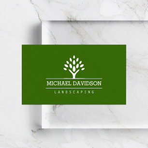 Professional Tree Landscaping Green Business Card