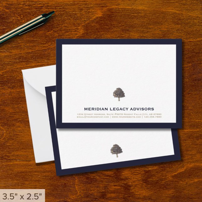 Professional Tree Logo Business Note Card (Creator Uploaded)