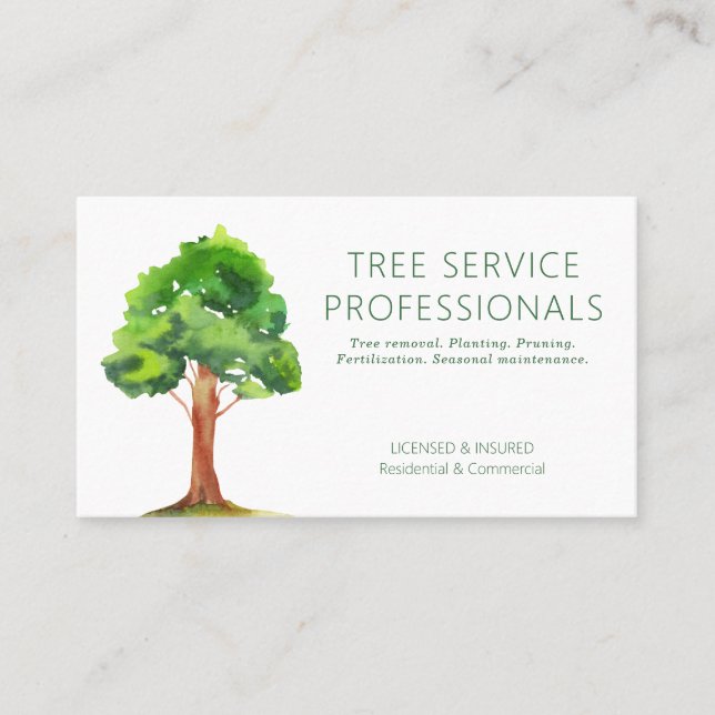 Professional Tree Services QR Code Business Card (Front)