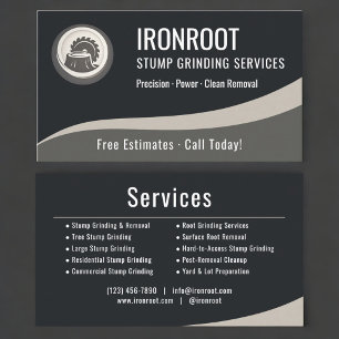 Professional Tree Stump Grinding Company Business Card