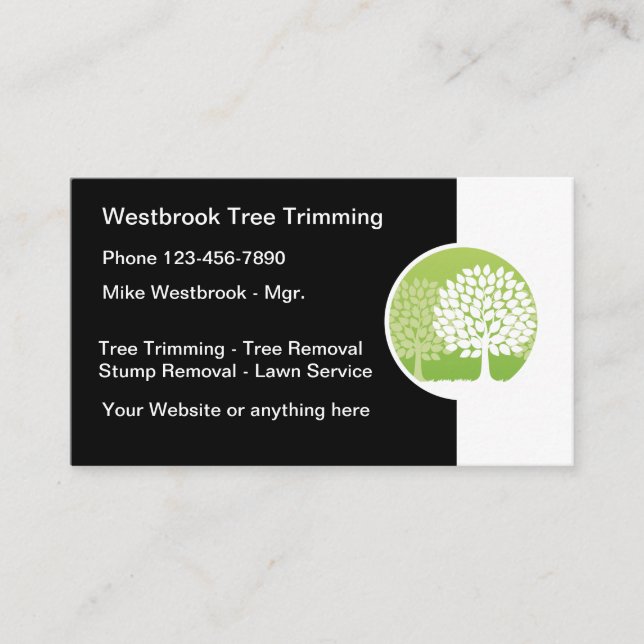 Professional Tree Trimming And Removal Service Business Card (Front)