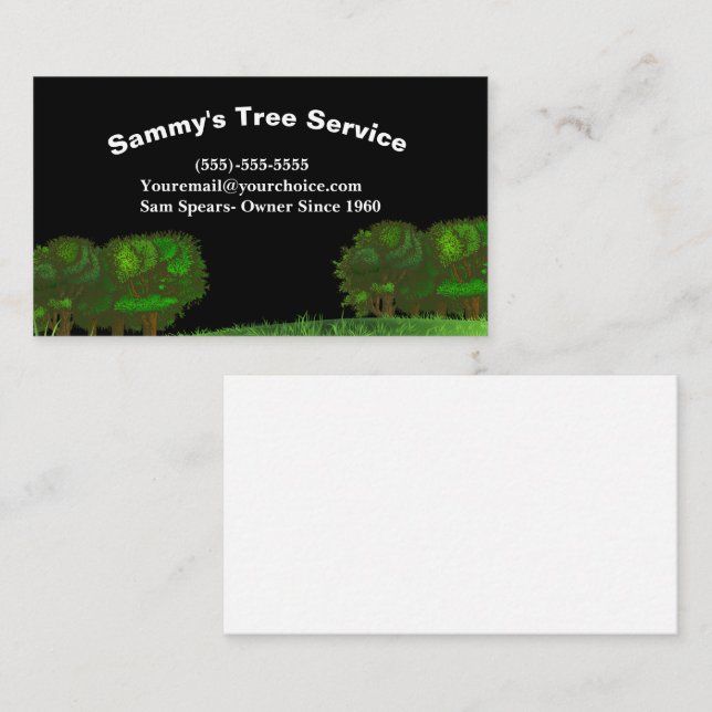 Professional Tree Trimming Service Business Card (Front/Back)