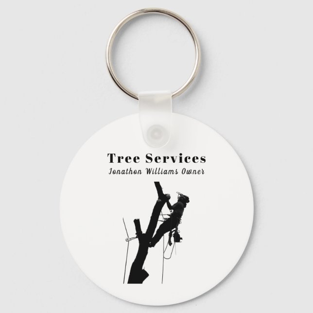 Professional Tree Trimming Service Business Key Ring (Front)