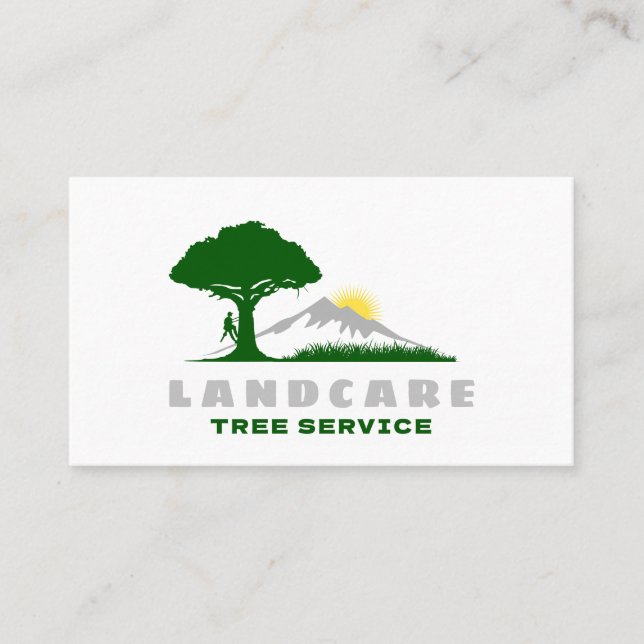 Professional Tree Trimming Service QR Code Business Card (Front)