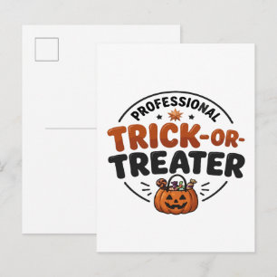 Professional Trick-or-Treater Halloween Invitation Postcard