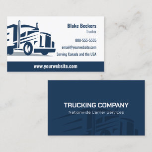 Professional Trucker Navy Blue Business Card